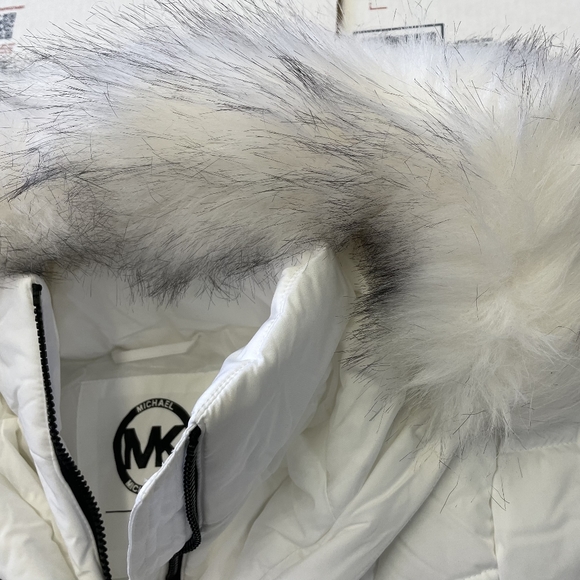 NWT Stunning Michael Kors Belted White Winter Coat Designer MK Jacket M - 2X - Picture 6 of 15